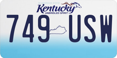 KY license plate 749USW