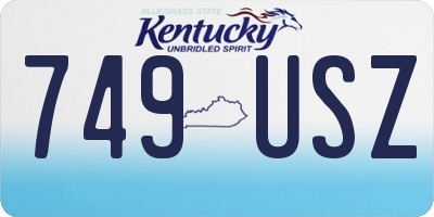 KY license plate 749USZ