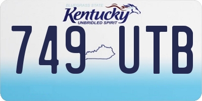 KY license plate 749UTB