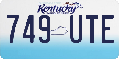 KY license plate 749UTE