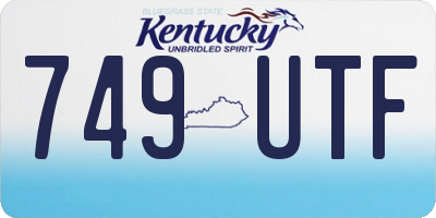 KY license plate 749UTF