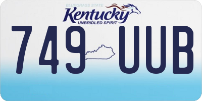 KY license plate 749UUB