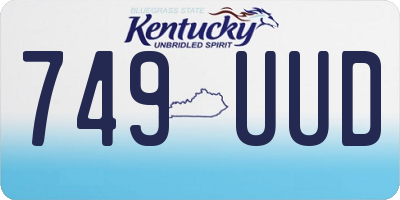 KY license plate 749UUD