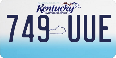 KY license plate 749UUE