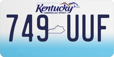 KY license plate 749UUF