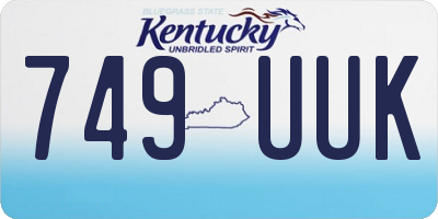 KY license plate 749UUK