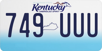 KY license plate 749UUU