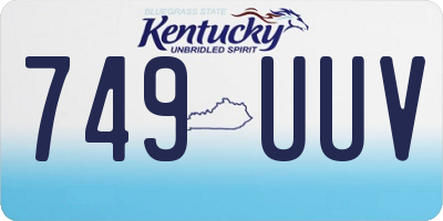KY license plate 749UUV