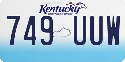 KY license plate 749UUW