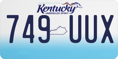 KY license plate 749UUX