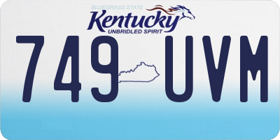 KY license plate 749UVM