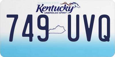 KY license plate 749UVQ