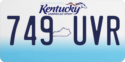 KY license plate 749UVR