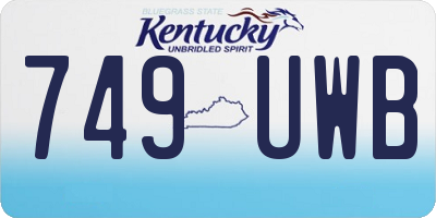 KY license plate 749UWB