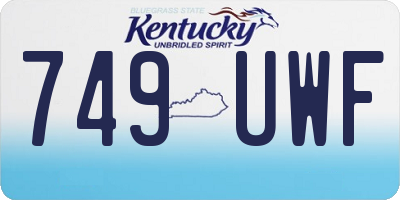 KY license plate 749UWF