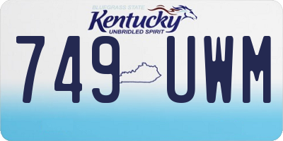 KY license plate 749UWM
