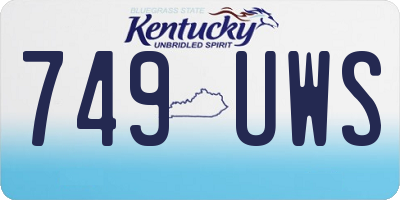 KY license plate 749UWS