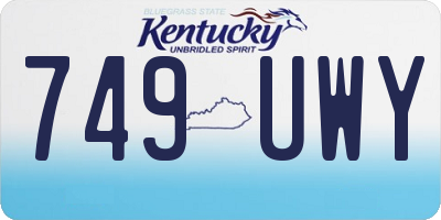 KY license plate 749UWY