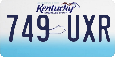KY license plate 749UXR
