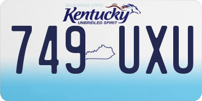 KY license plate 749UXU