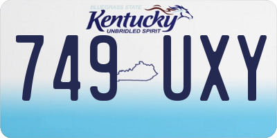 KY license plate 749UXY