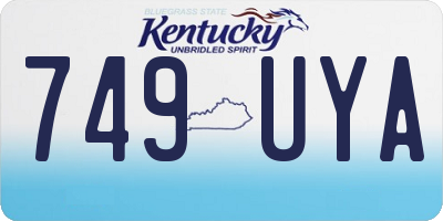 KY license plate 749UYA