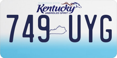KY license plate 749UYG