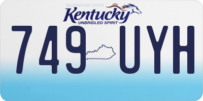KY license plate 749UYH