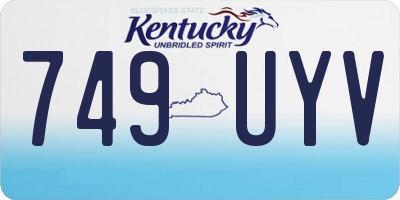 KY license plate 749UYV