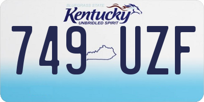 KY license plate 749UZF
