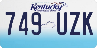 KY license plate 749UZK