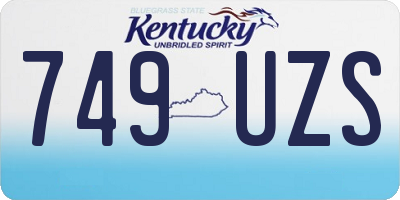 KY license plate 749UZS