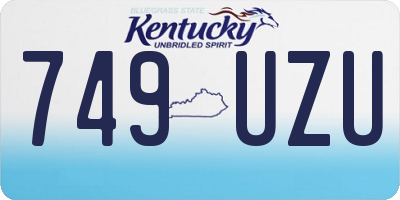 KY license plate 749UZU