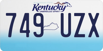 KY license plate 749UZX
