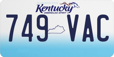 KY license plate 749VAC