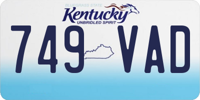 KY license plate 749VAD