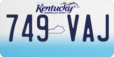KY license plate 749VAJ