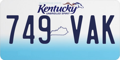 KY license plate 749VAK