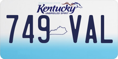 KY license plate 749VAL
