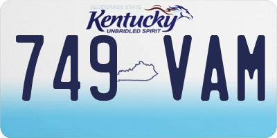 KY license plate 749VAM