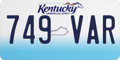 KY license plate 749VAR