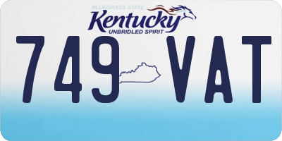 KY license plate 749VAT