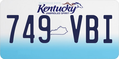 KY license plate 749VBI