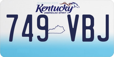 KY license plate 749VBJ