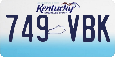 KY license plate 749VBK