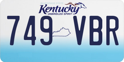 KY license plate 749VBR