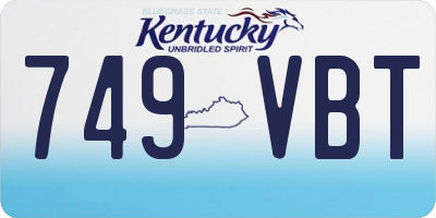 KY license plate 749VBT