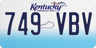 KY license plate 749VBV