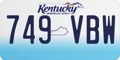 KY license plate 749VBW