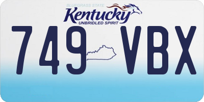KY license plate 749VBX